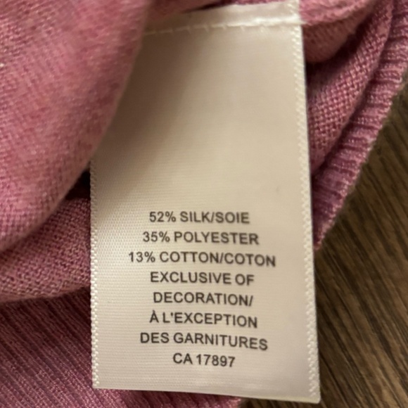 Banana Republic Dusty Pink Silk Blend Cardigan with Ruffles Size Large - Picture 5 of 8